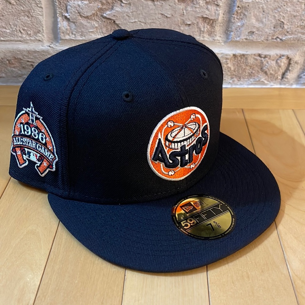 New Era 59Fifty Houston Astros Wool Fitted Hat Size 7 5/8 Green UV 86 ASG Patch